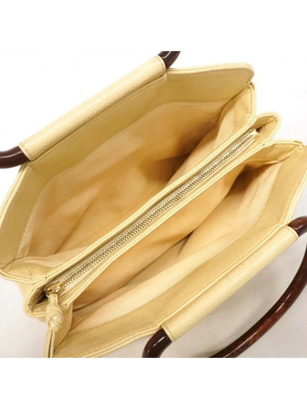 Chanel Handbag Caviar Leather Ivory Gold